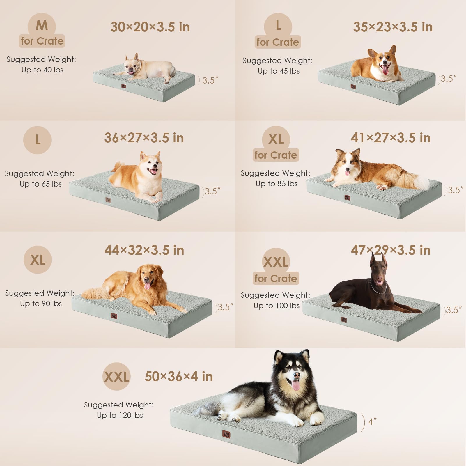 EHEYCIGA Washable Dog Beds for Extra Large Dogs, XL Dog Bed