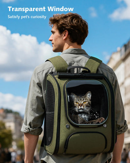Pecute Cat Backpack Carrier Expandable, Large Space Cat Bubble Carrier
