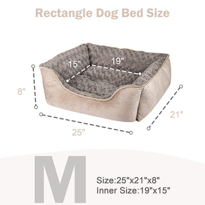 JOEJOY Rectangle Dog Bed for Large Medium Small Dogs Machine Bed