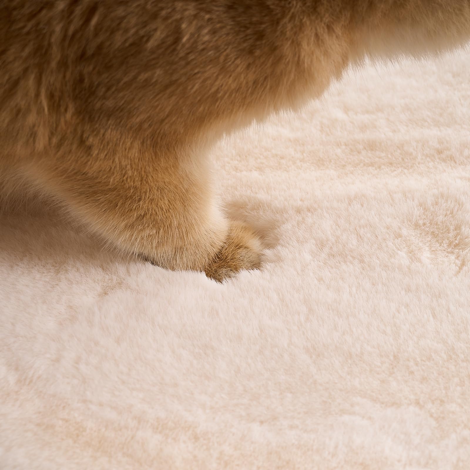 SHENGOCASE Round Faux Rabbit Fur Pet Bed Kneading Cushion, Cat Bed