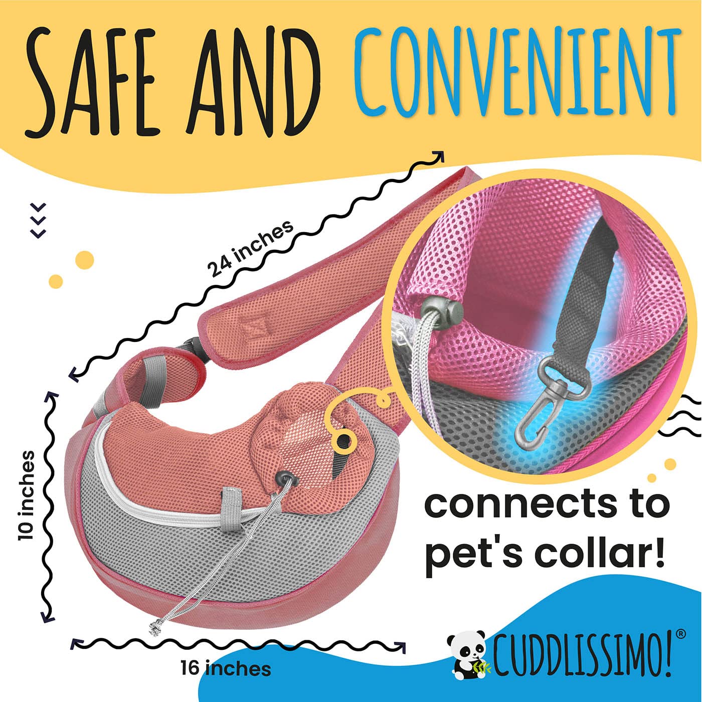 Cuddlissimo! Pet Sling Carrier Small Dog Puppy Cat Carrying Bag Bag