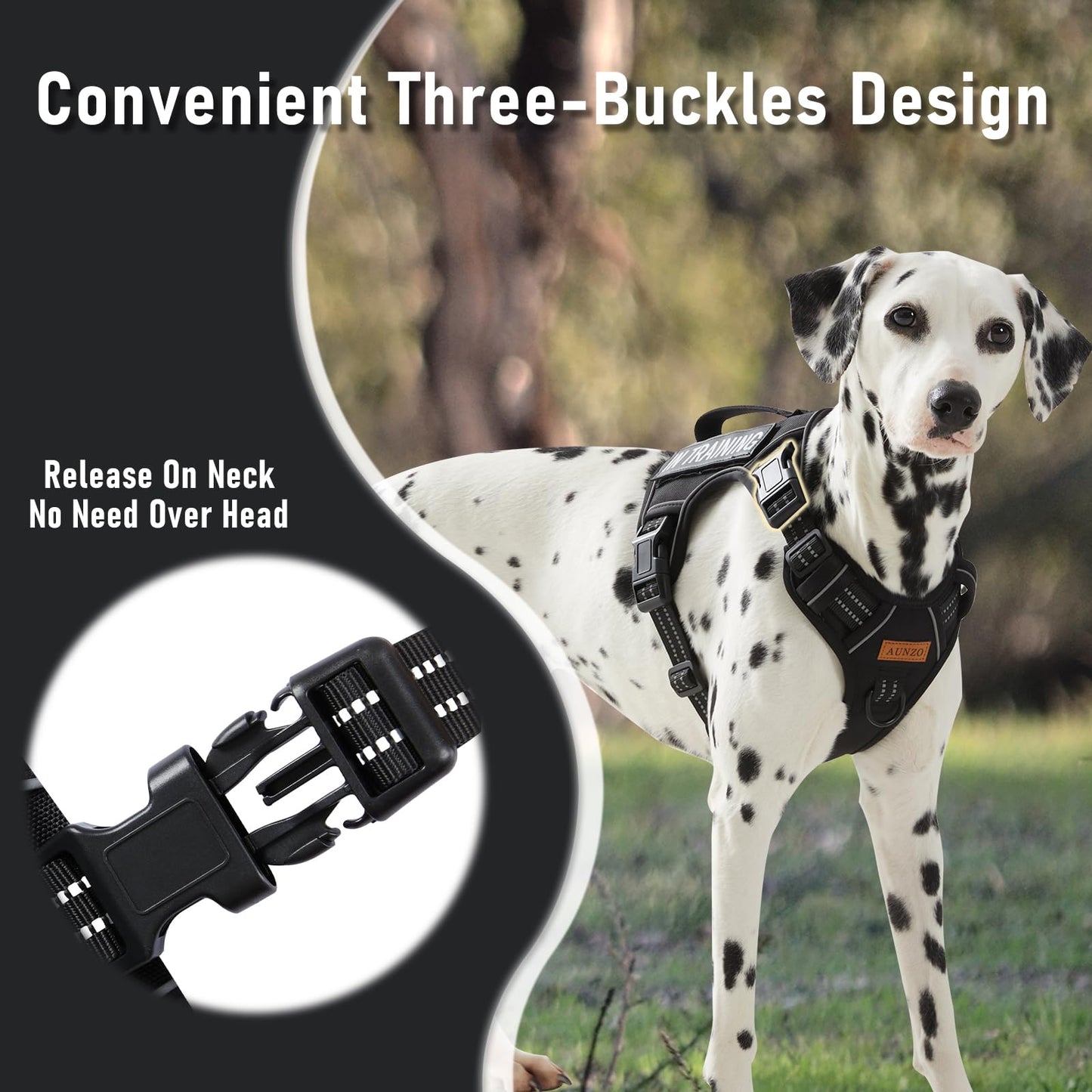 Tactical Dog Harness Medium Sized Dog, No Pull Pet Harness, Clip
