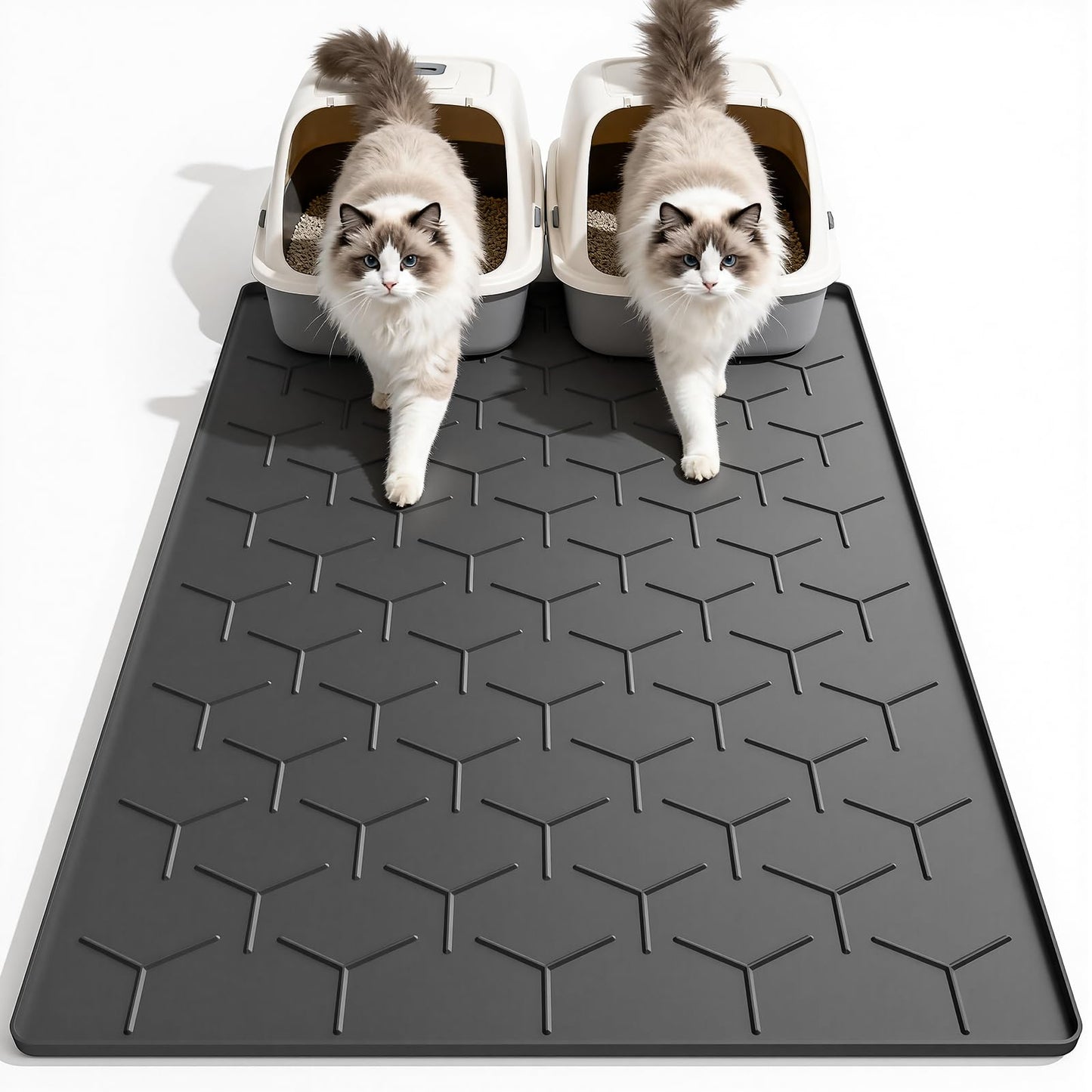 Garoopion Cat Mat for Litter Box, Large 40" X 28" Cat Litter Mat