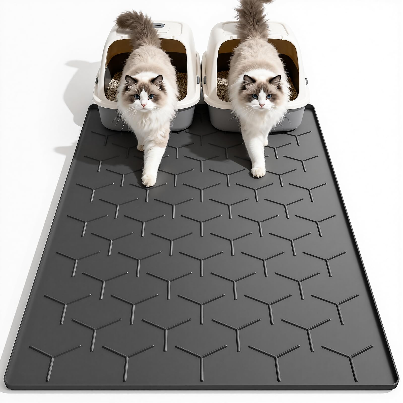 Garoopion Cat Mat for Litter Box, Large 40" X 28" Cat Litter Mat