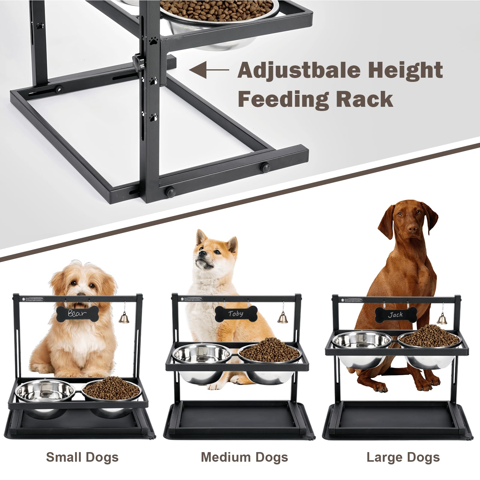 SHAINFUN Elevated Dog Bowls Slow Feeder, Raised Stand with Two Mat