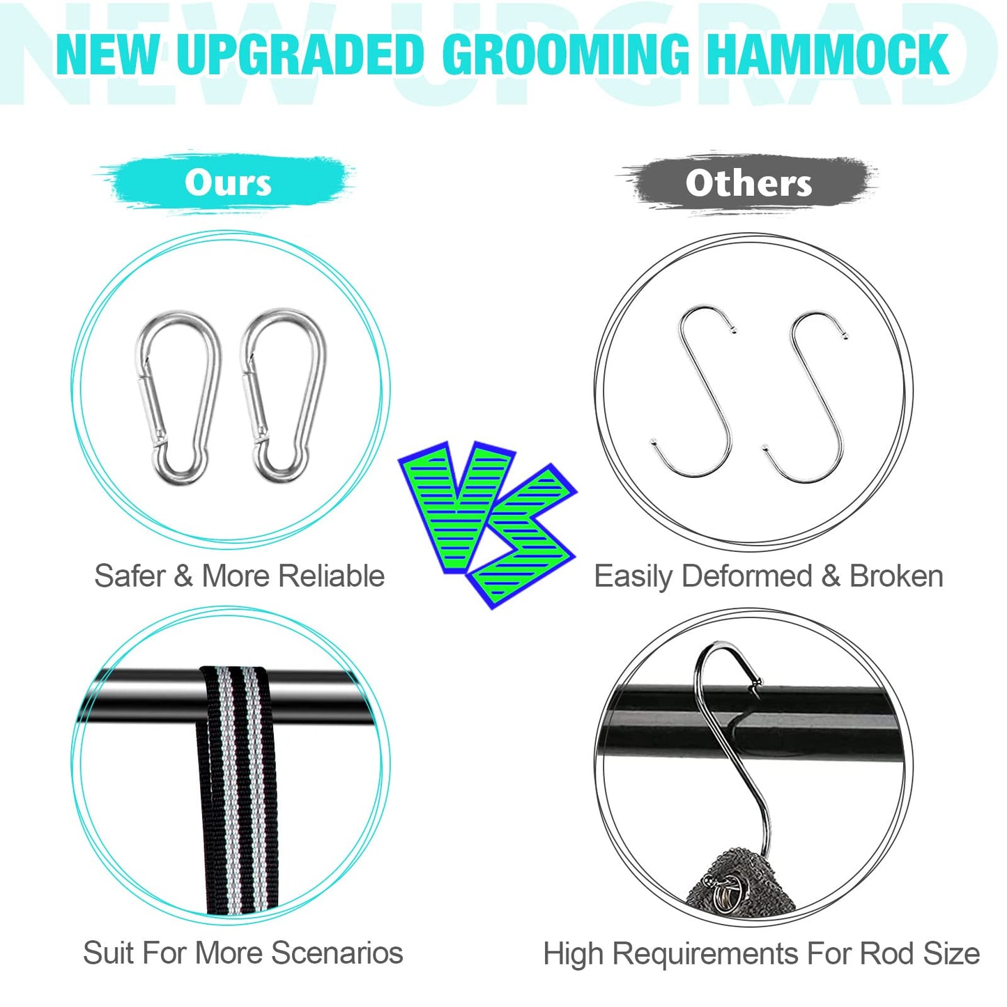 ATESON Dog Grooming Hammock Pet Harness for Grooming, Dog Sling