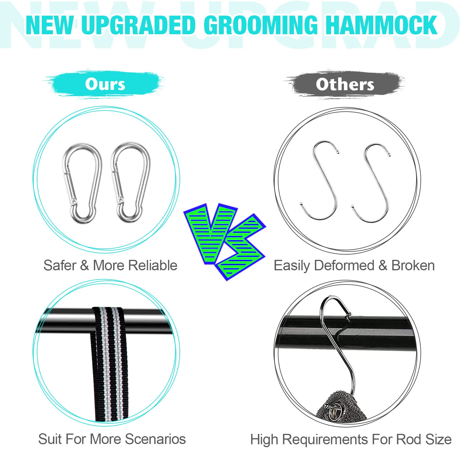 ATESON Dog Grooming Hammock Pet Harness for Grooming, Dog Sling