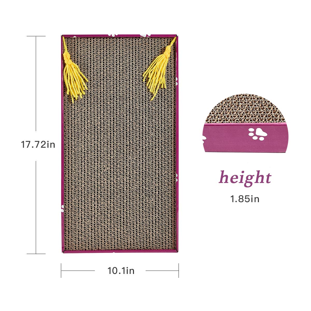 PEEKAB Cat Scratcher Cardboard Wide Scratching Board Reversible Pad