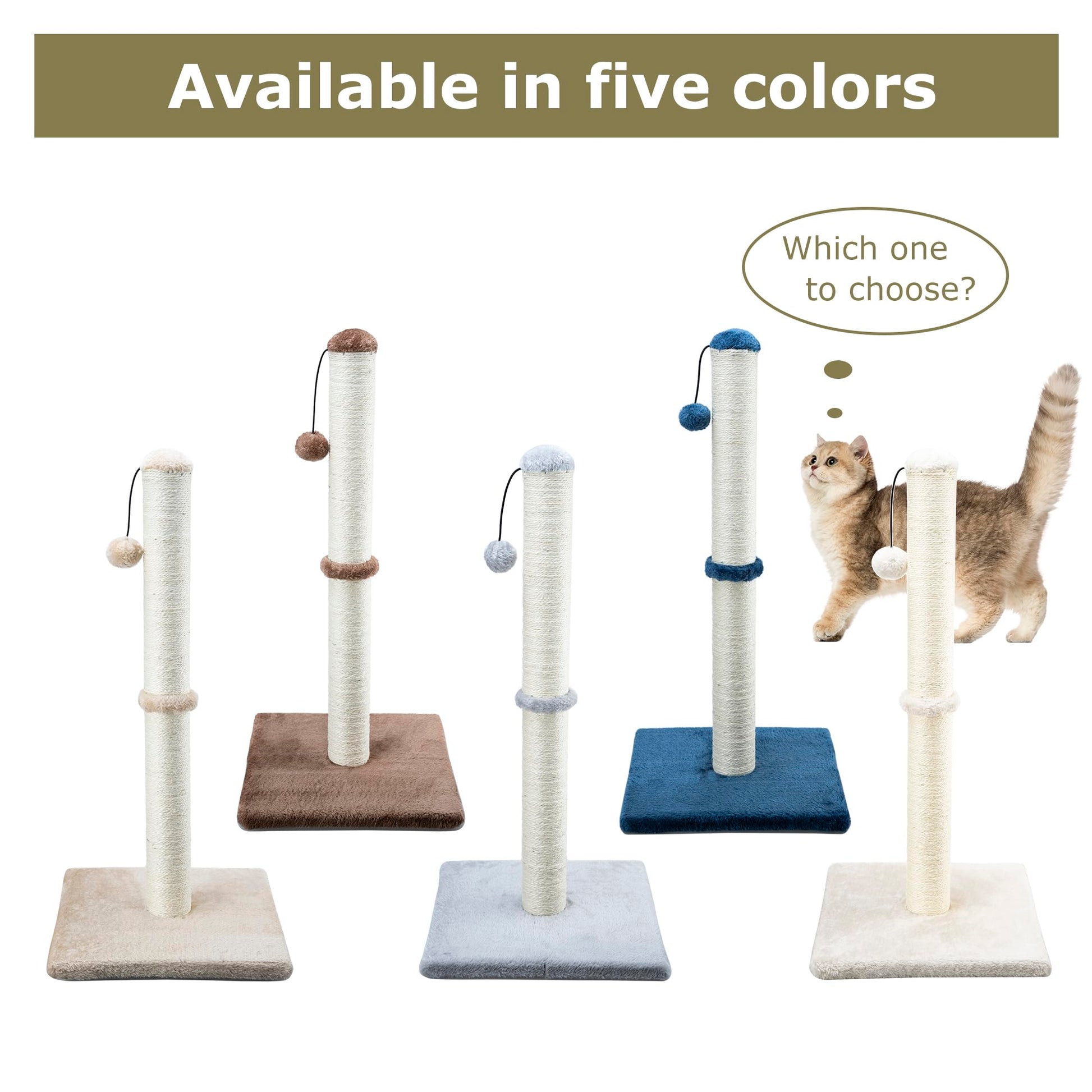 Dimaka 29" Tall Cat Scratching Post, Claw Scratcher with Scratcher