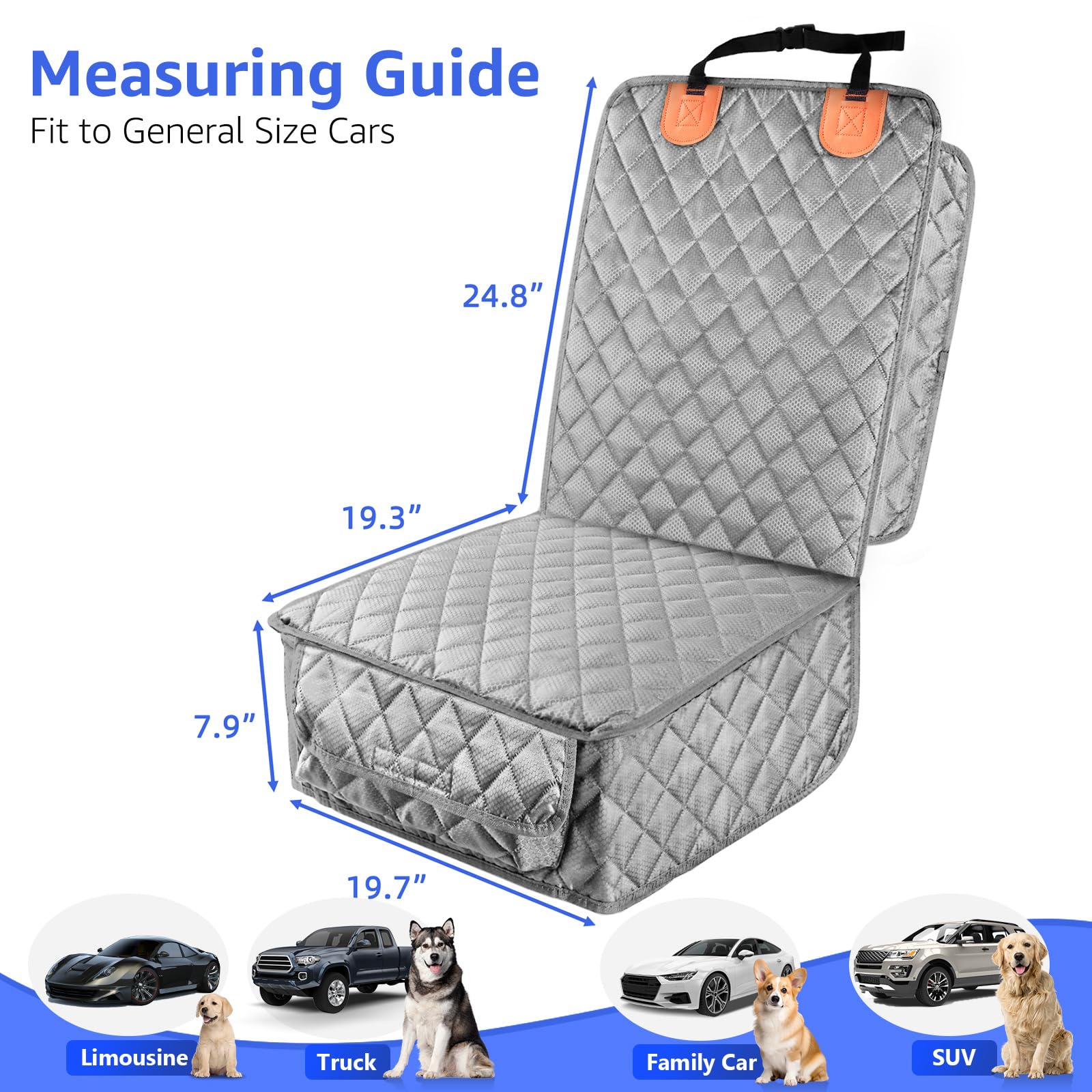 PETICON Front Seat Cover 2 Pack, Full Protection Dog Car Seat Cover