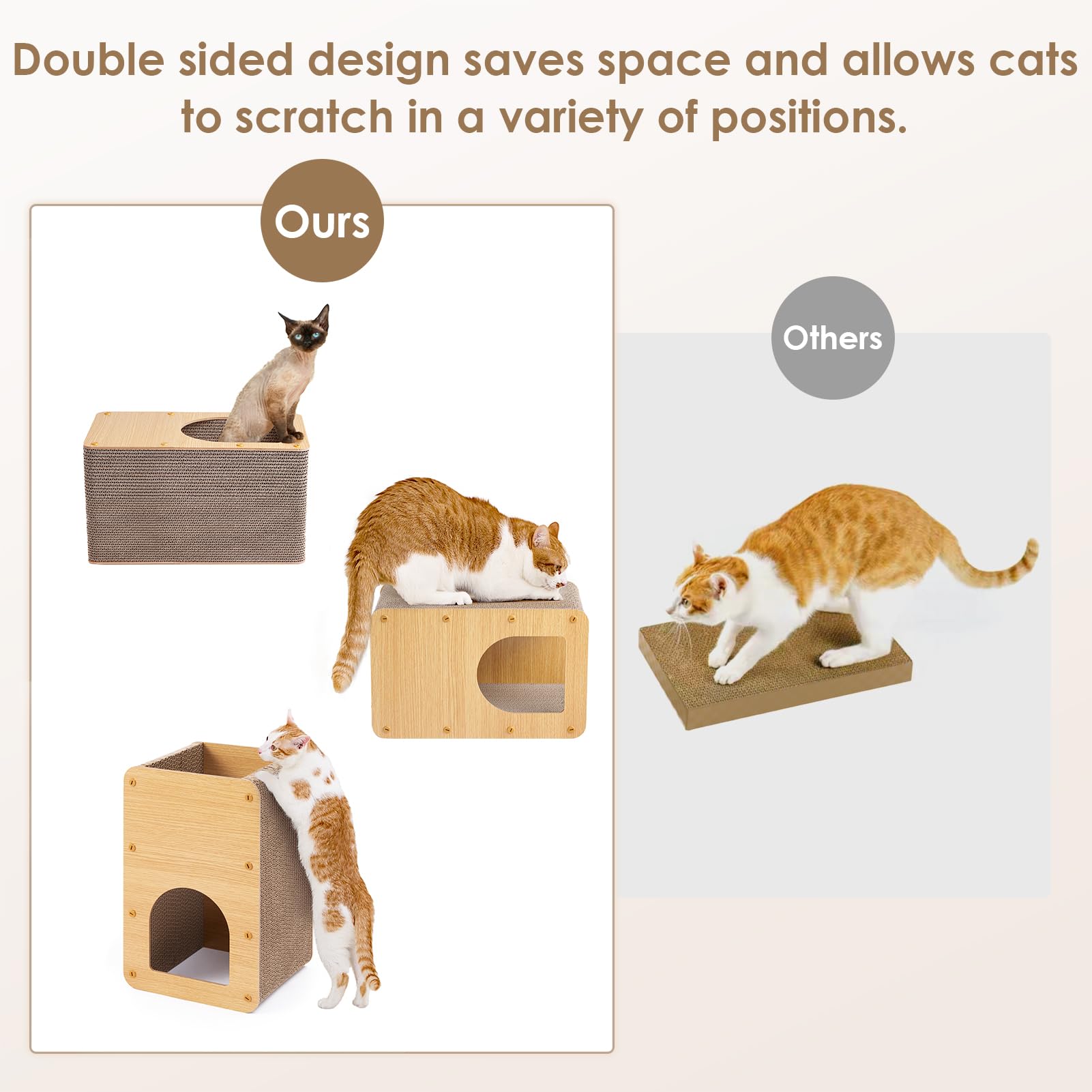 EHEYCIGA Cardboard Cat Scratcher House, 17-Inch Corrugated House