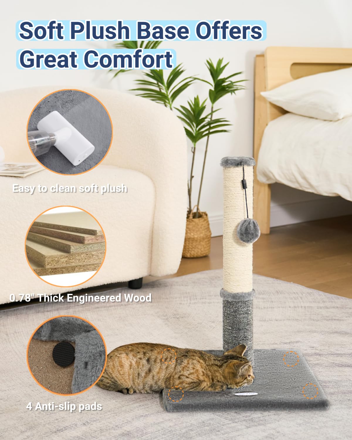 Happi N Pets Cat Scratching Post, Cat Scratcher for Indoor Scratcher
