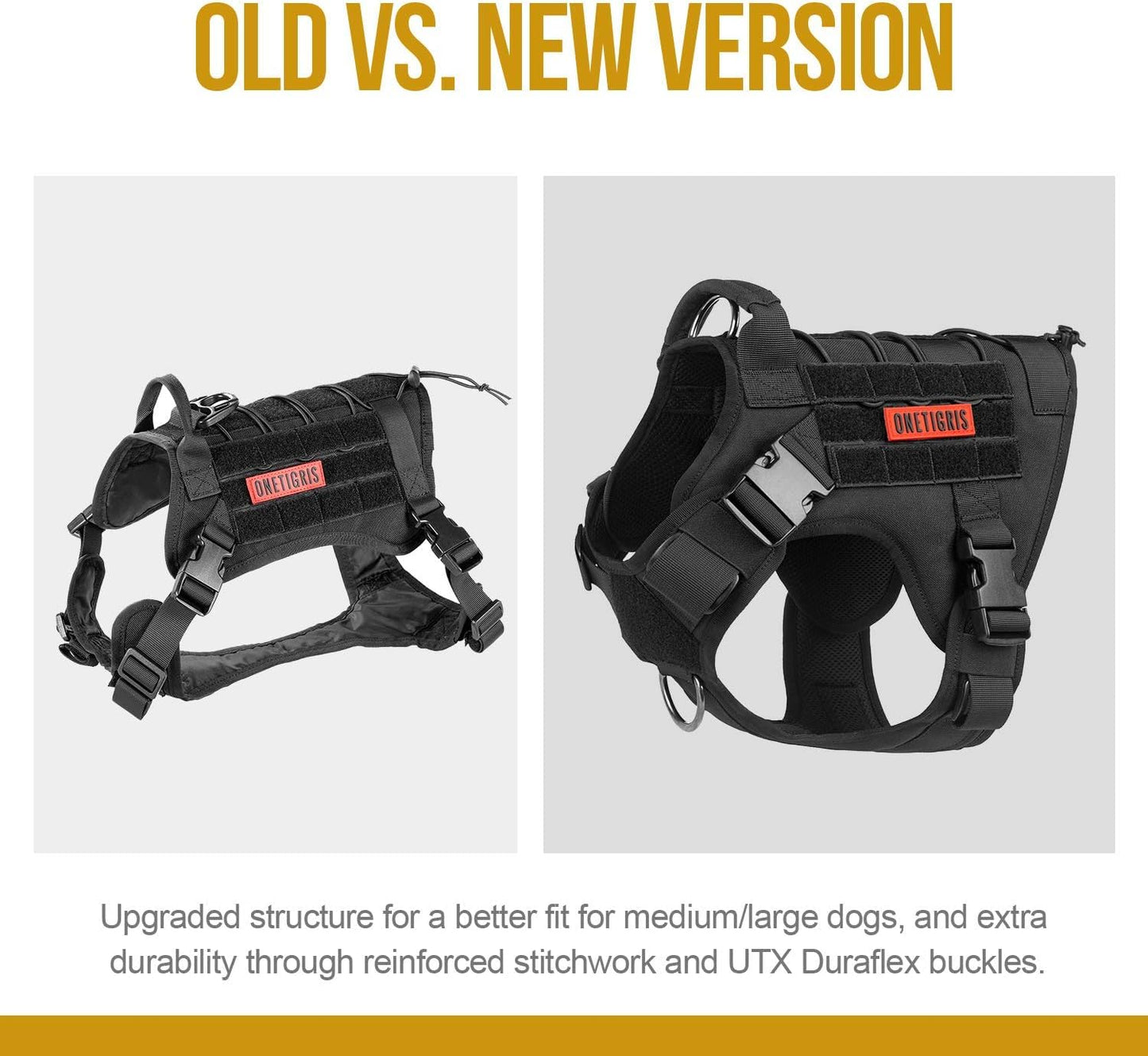 OneTigris Tactical Dog Harness Fire Watcher Comfortable Patrol Vest