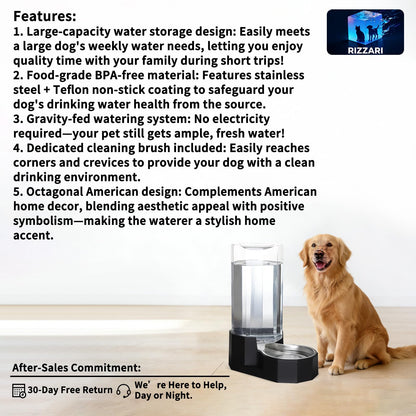 Sfozstra Large Dog Water Dispenser: Gravity Gravity Water Feeder
