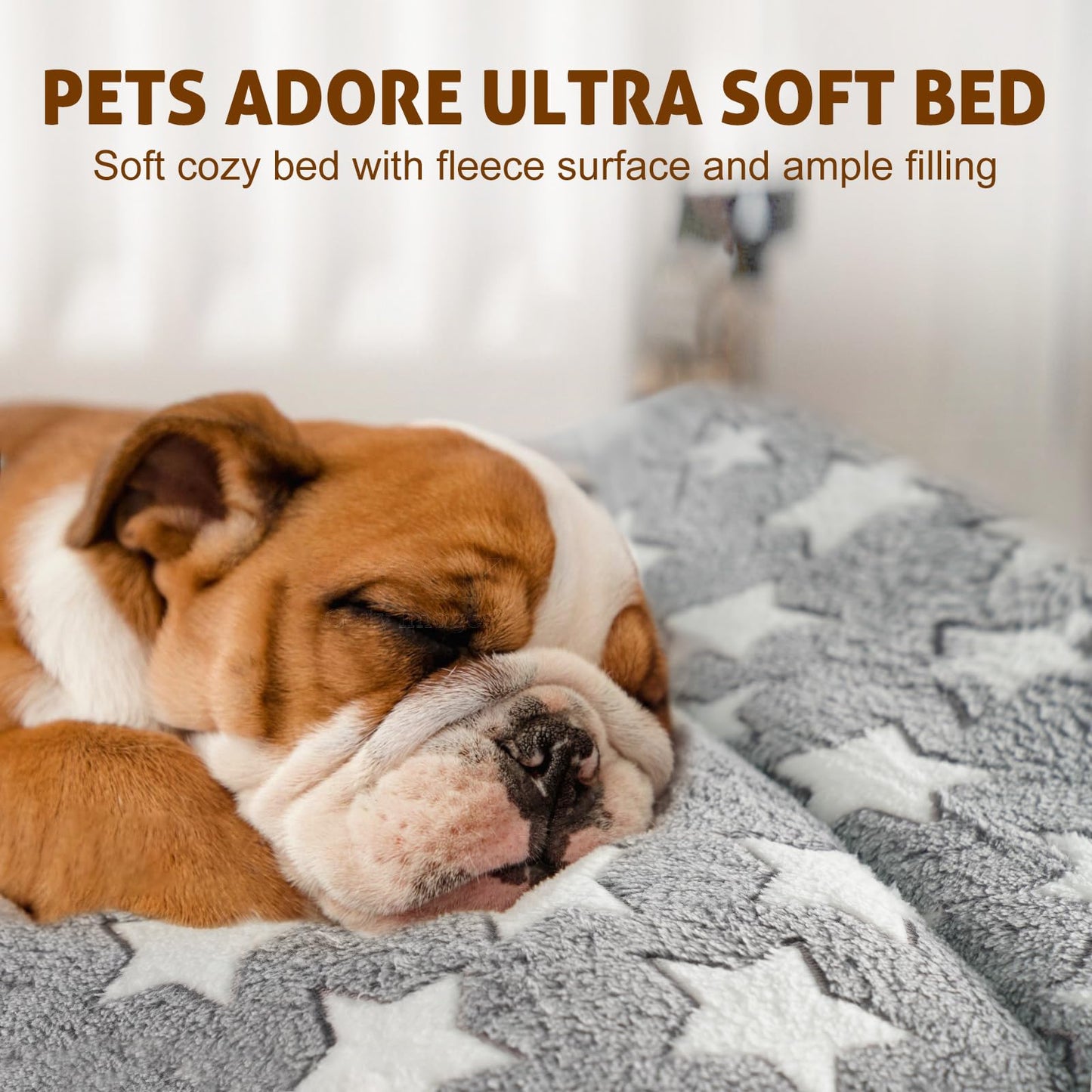 Mora Pets Dog Crate Pad Ultra Soft Pet Bed With Cute Star Print Crate