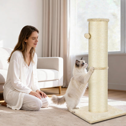 PAWSCRAT Cat Scratching Post High, Large Diameter Natural Scratcher