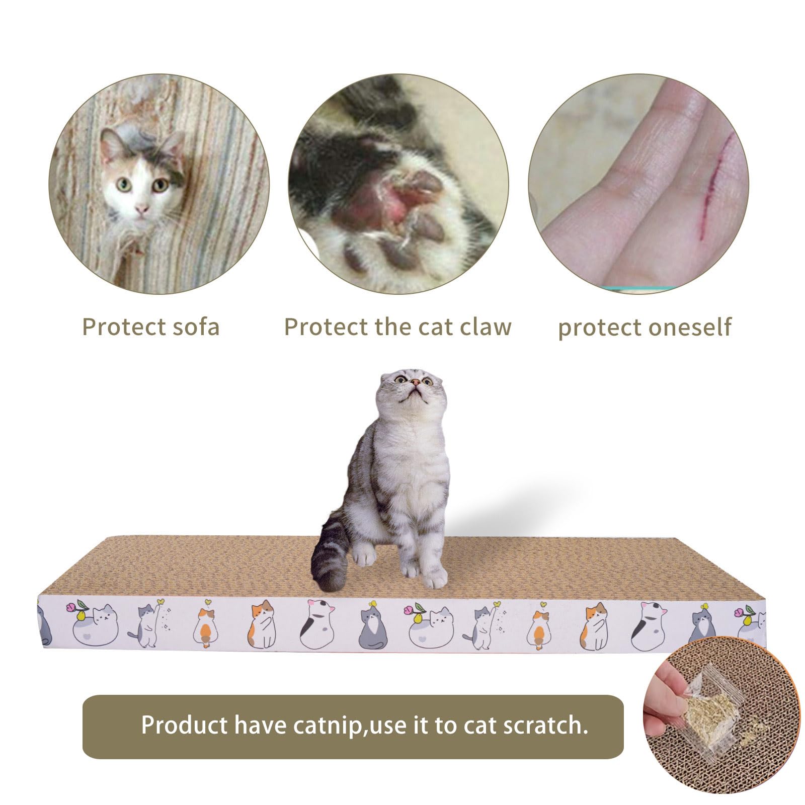 5 Packs cat Scratcher Toys Reversible Scratching Post Board for Pad