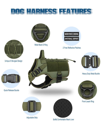 PETNANNY Tactical Service Dog Vest No-Pull Emotional Support Harness