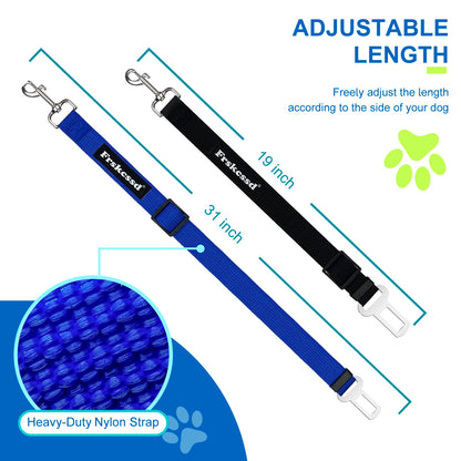 2 PCS Dog Seat Belt for Car Frskcssd Adjustable Dog Car Harness Seat