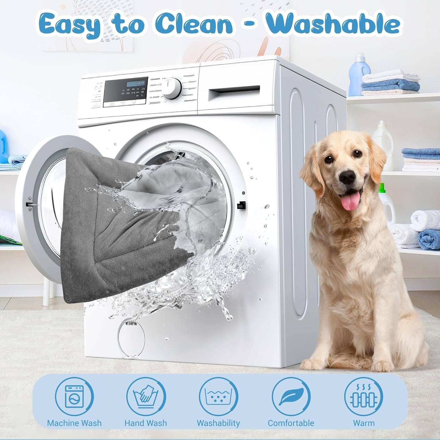 ZENGAOOU Dog Crate Pad Washable Plush Kennel Mat