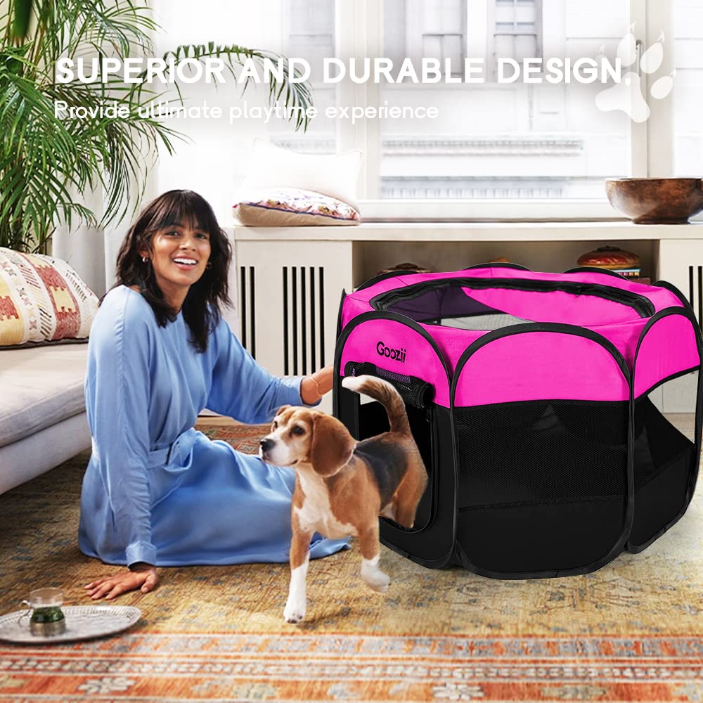 GOOZII Pet Cat Playpen for Indoor Cats Enclosed, Portable Crate