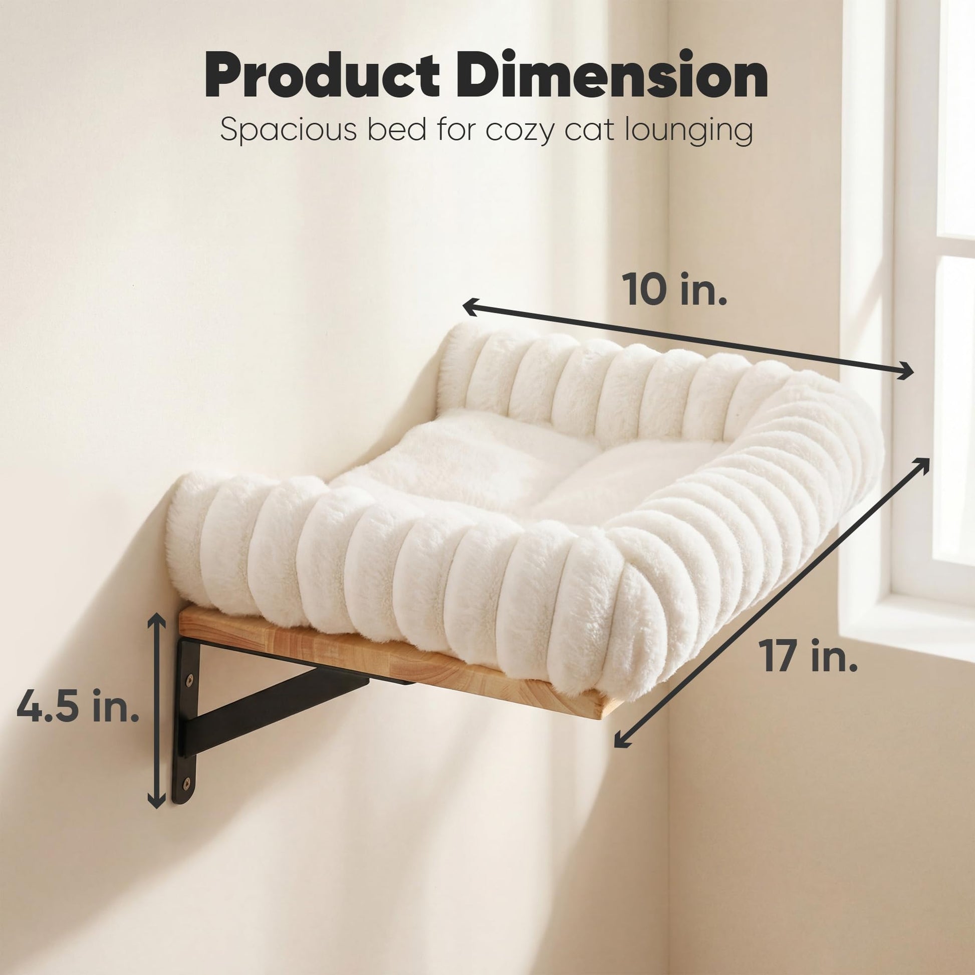 FUKUMARU Cat Wall Shelves, Cat Walls Furniture with Soft Bed, Bed