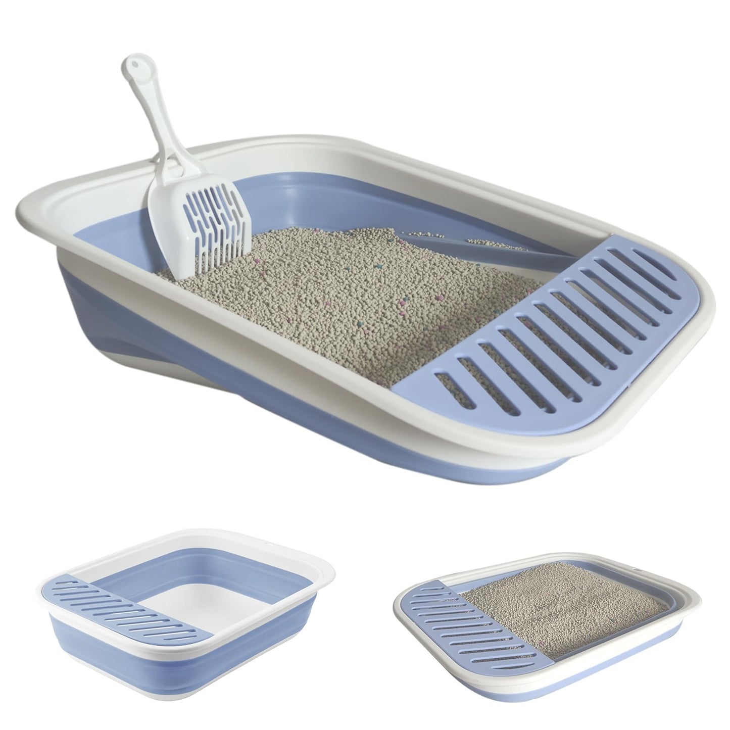 chuyouan Collapsible Small Cat Litter Box,Kitten Open Potty Pan Box