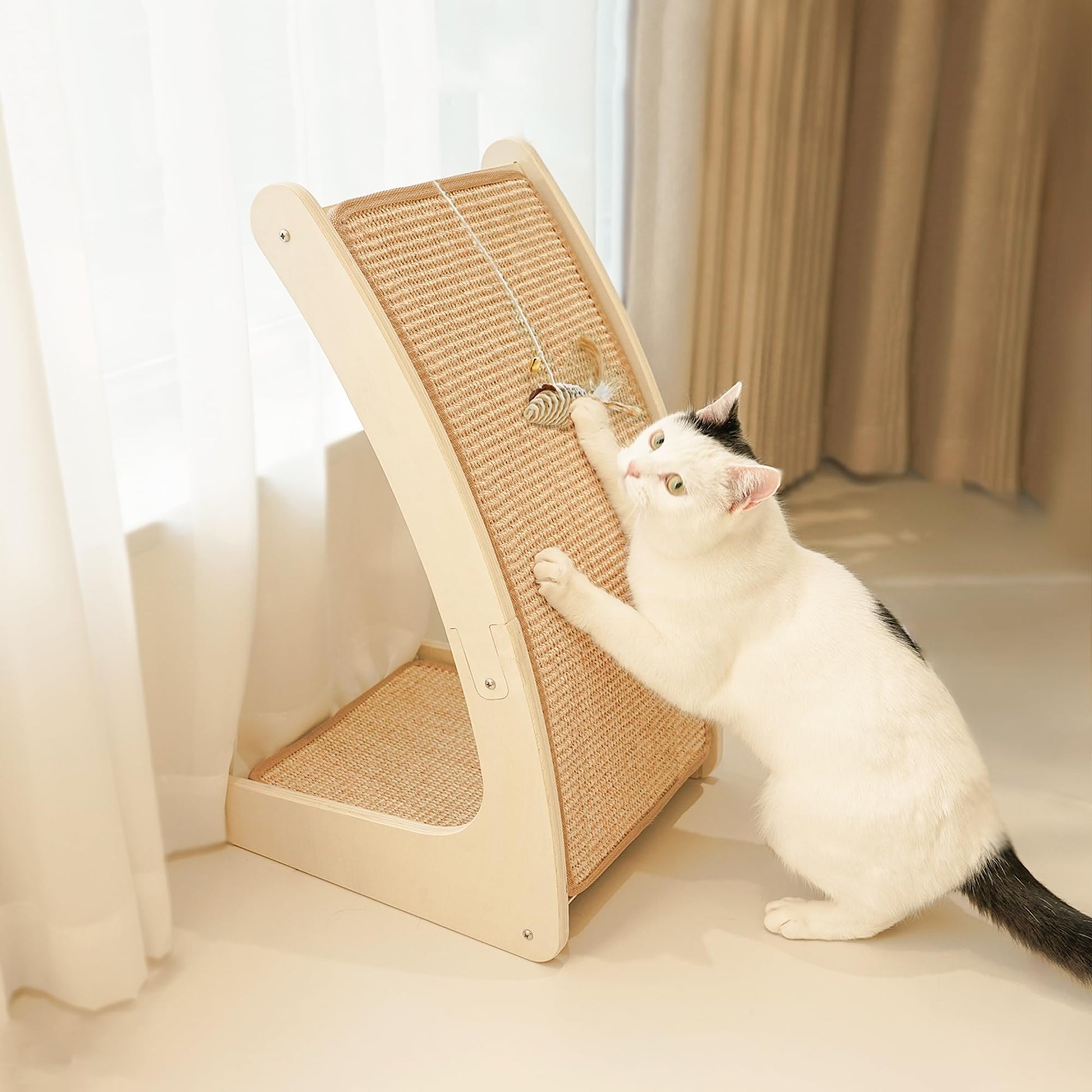 PETKARAY Cat Scratcher, Sisal Cat Scratch Pad, Curved Scratching Board