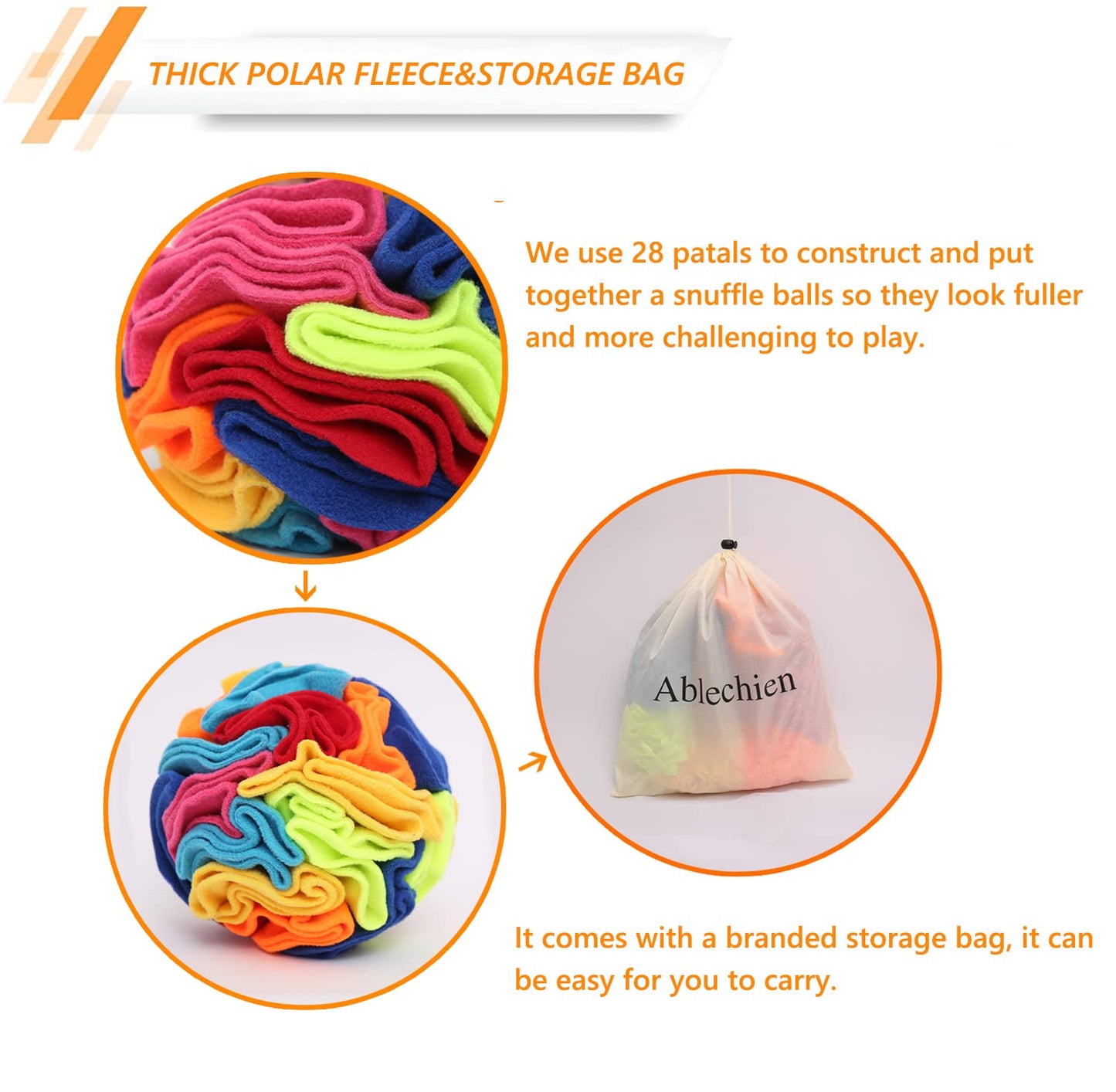 Ablechien Snuffle Ball Snuffle Ball for Small Dogs, Interactive Ball
