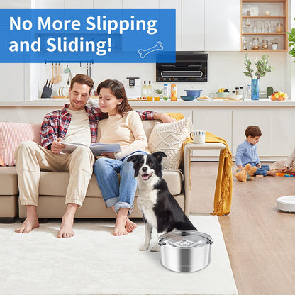 Kactoily Large Capacity Dog Water Bowl Stainless Steel No Spill Bowl