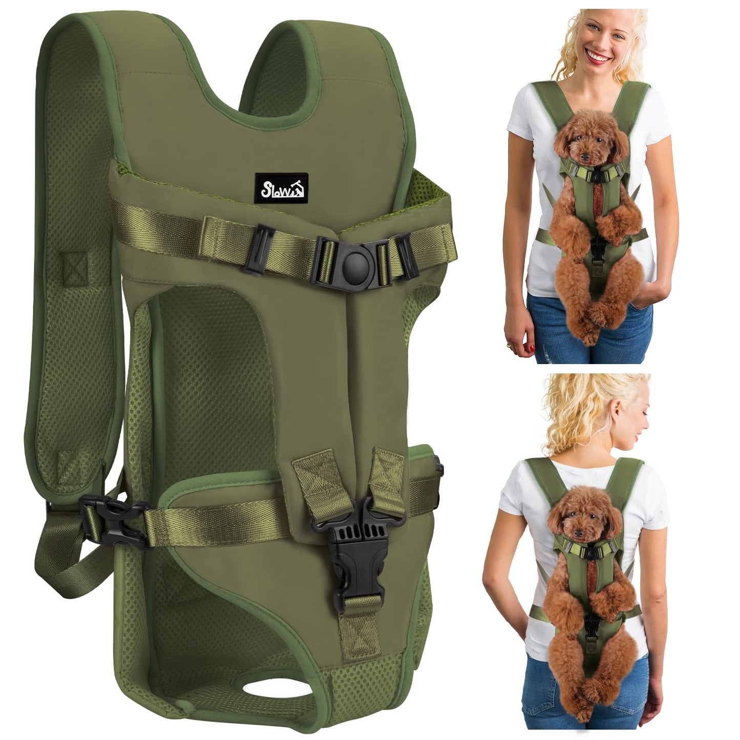 Lukovee Dog Backpack Carrier, Legs Out Easy-fit Dog Front Carrier