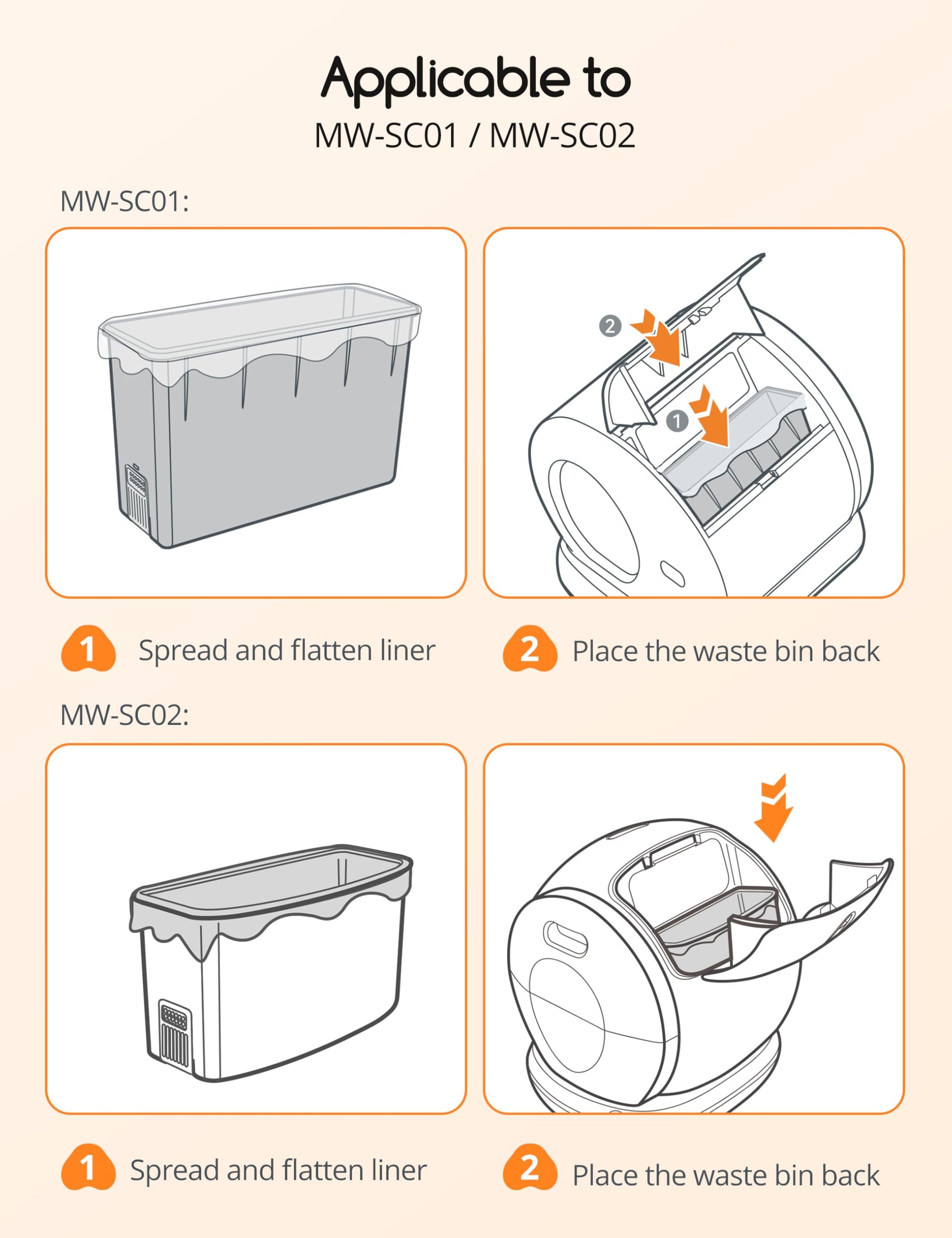 MeoWant Cat Litter Box Liners, Drawstring Receptacles Bags Box
