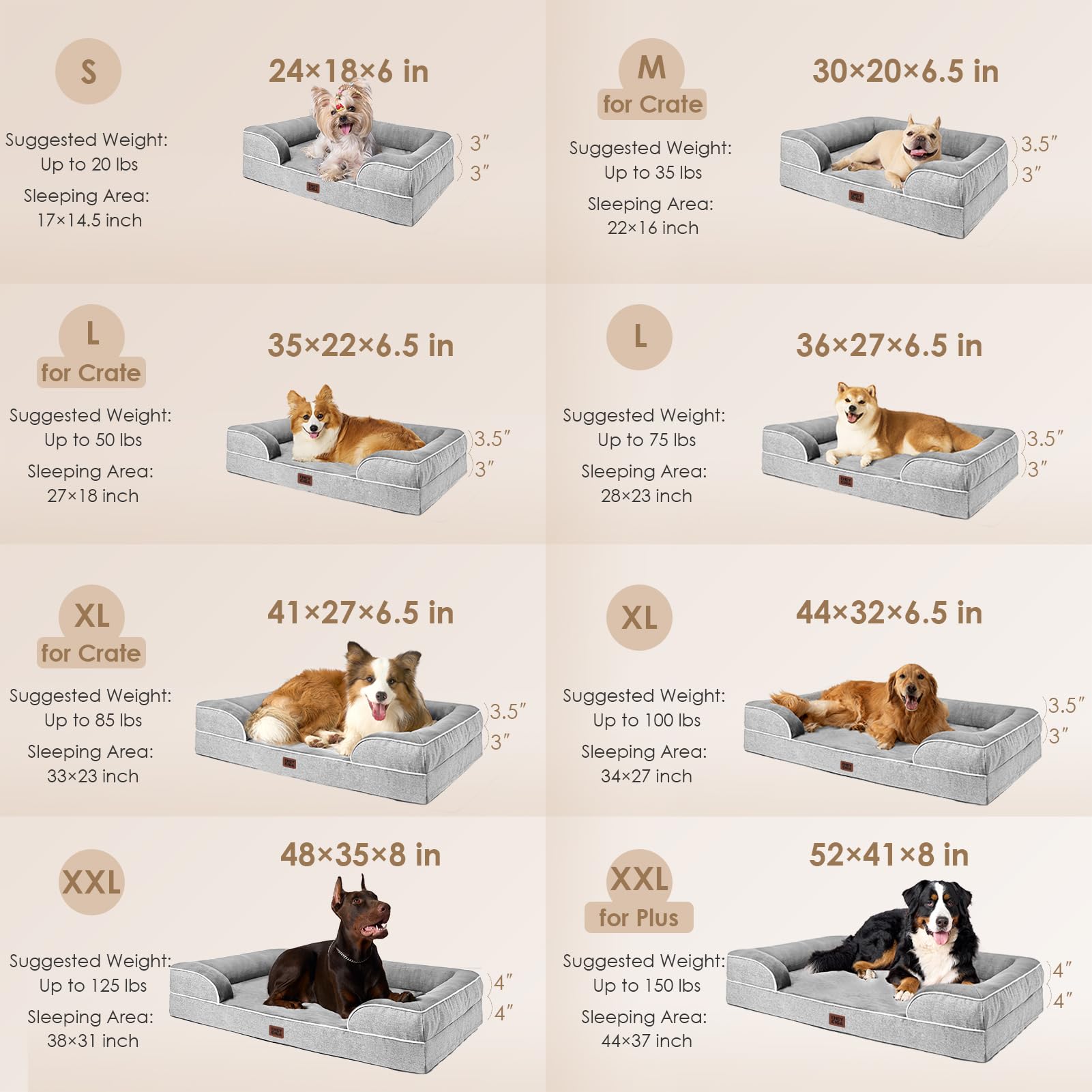 EHEYCIGA Orthopedic Dog Beds for Extra Large Dogs Waterproof Bed