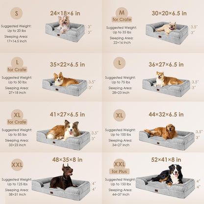EHEYCIGA Orthopedic Dog Beds Large Sized Dog, Waterproof Memory Bed