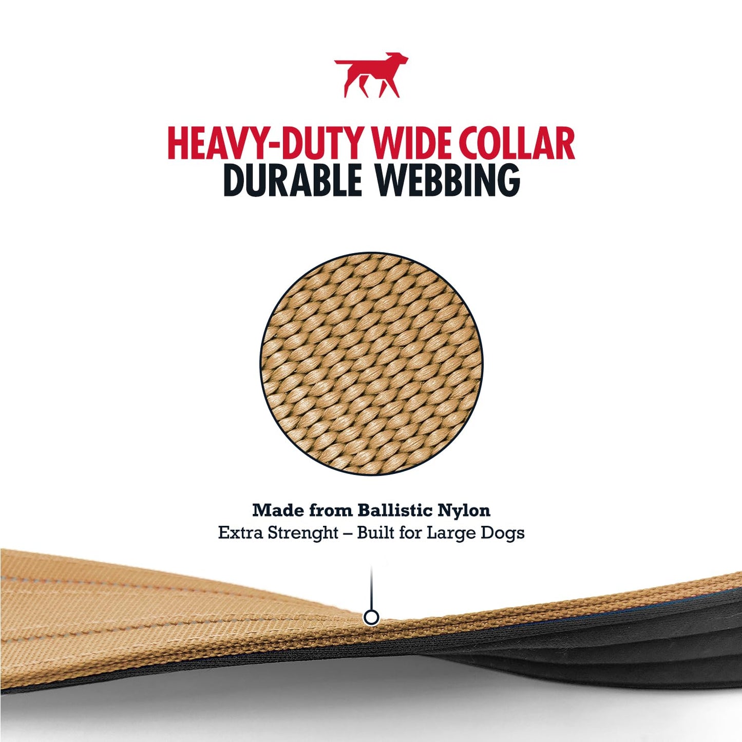 Tuff Pupper Heavy Duty Tactical Dog Collar, 1.5" Wide Ballistic Collar
