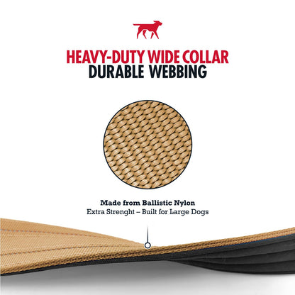 Tuff Pupper Heavy Duty Tactical Dog Collar, 1.5" Wide Ballistic Collar