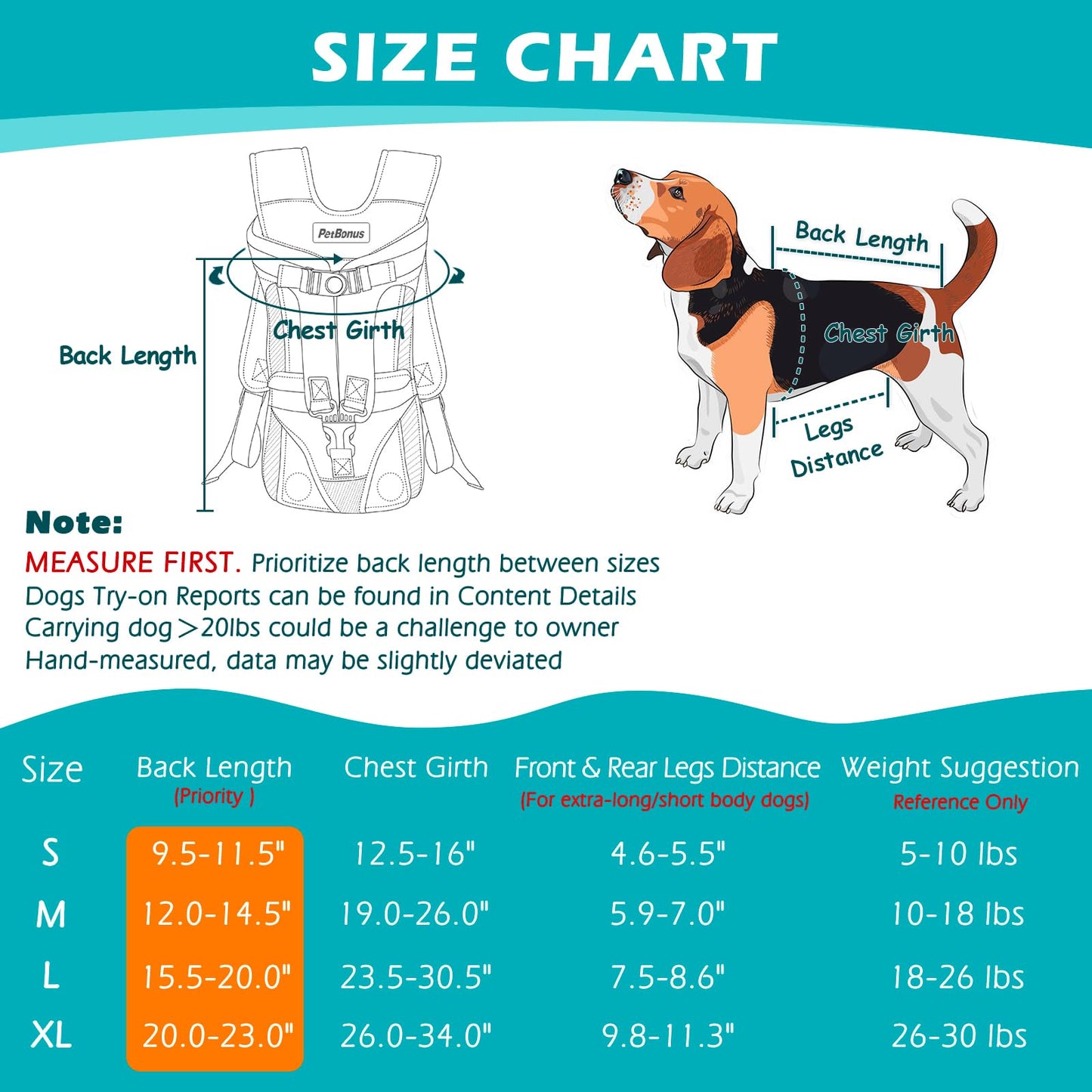 PetBonus Pet Front Dog Carrier Backpacks, Adjustable Pet Backpack