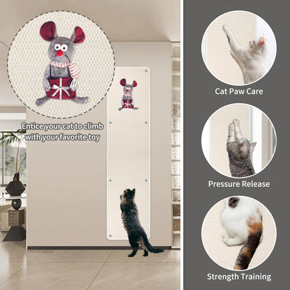 FHTONGE 71x15.8 Thickened Cat Wall Climbing Carpet with 16 Furniture