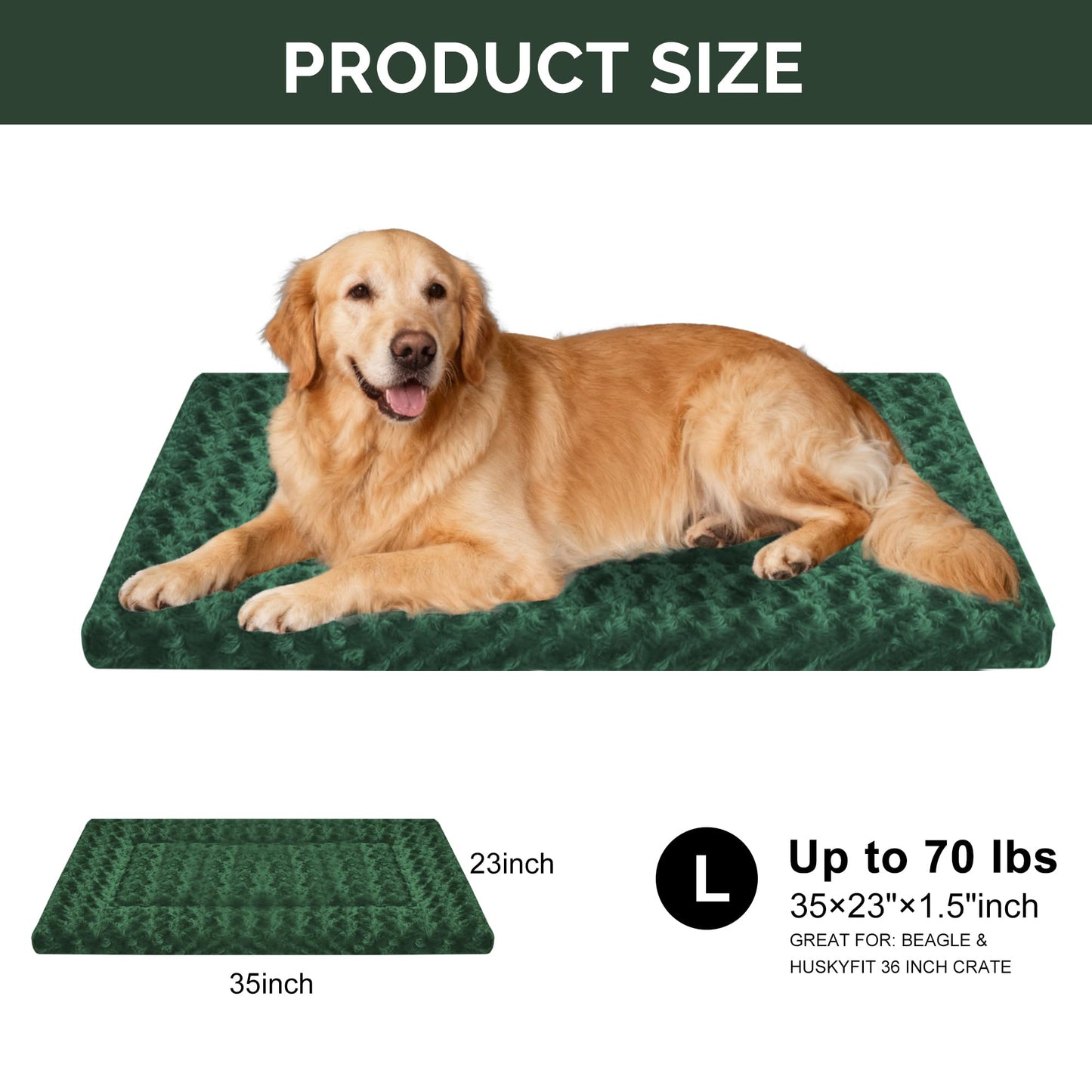 Dog Beds Crate Pad, Dog Bed Mat for Large Dogs Sleeping, Bed