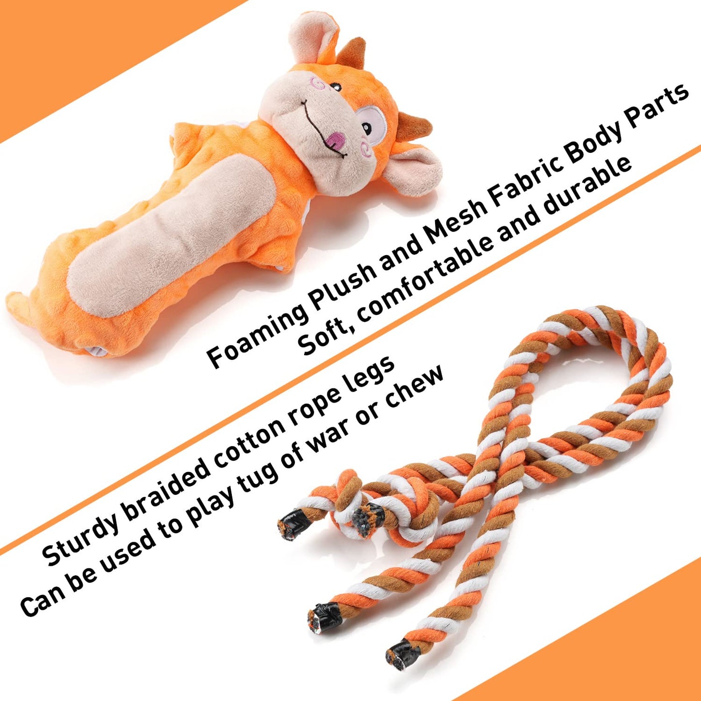 Sedioso Dog Toys, Tug of War Dog Toys for Large Breed, Cute Plush