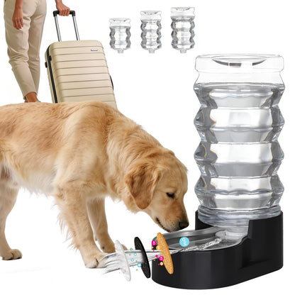 RIZZARI Dog Water Dispenser: Stainless Steel Automatic Gravity Feeder