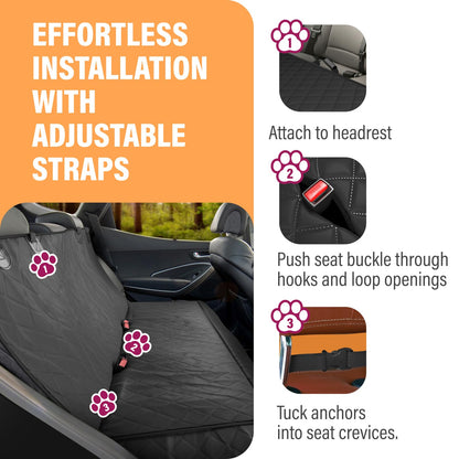 Active Pets XL Dog Car Hammock Back Seat Cover, Waterproof Seat