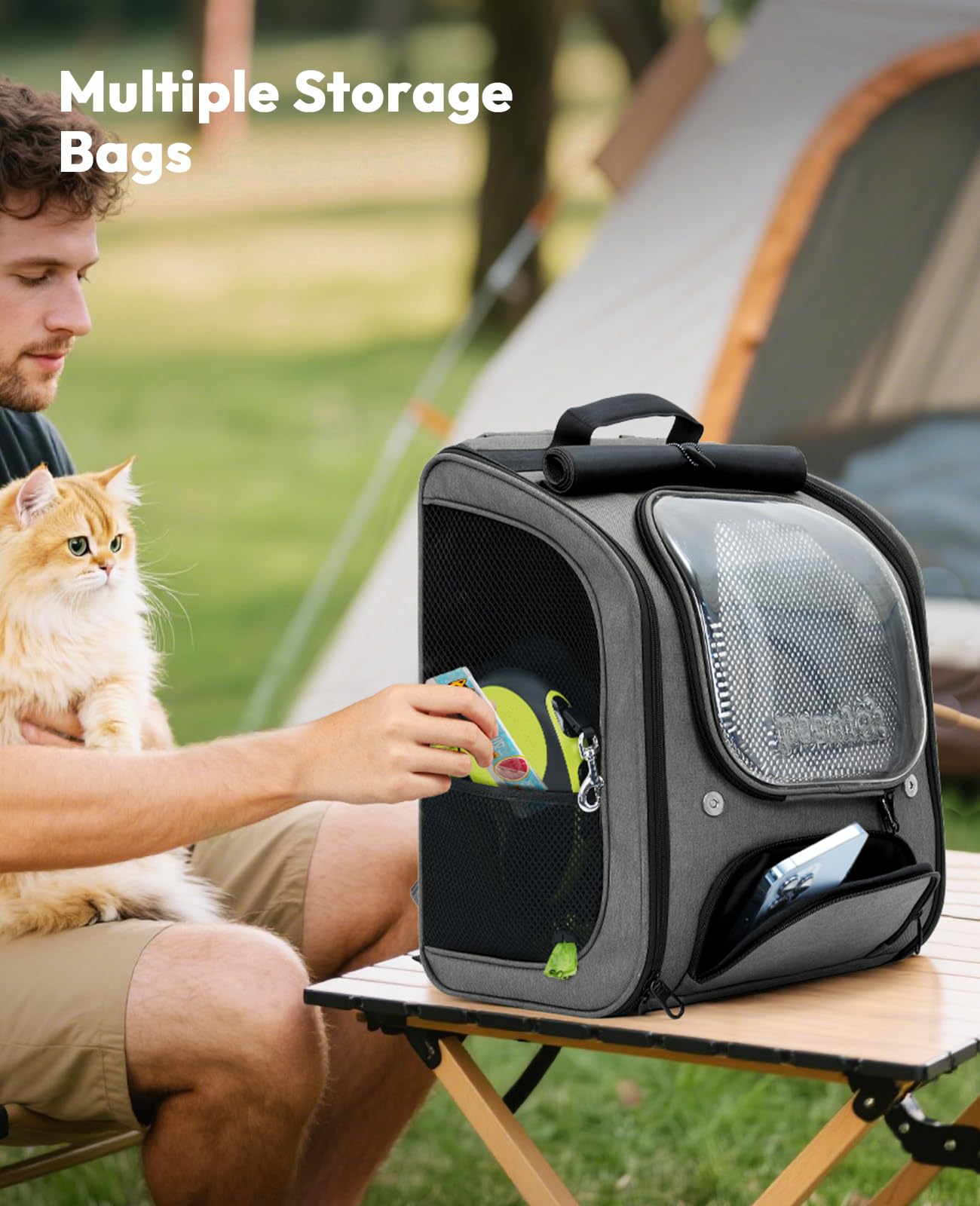 Pecute Cat Backpack Carrier, Large Space Cat Bubble Backpack