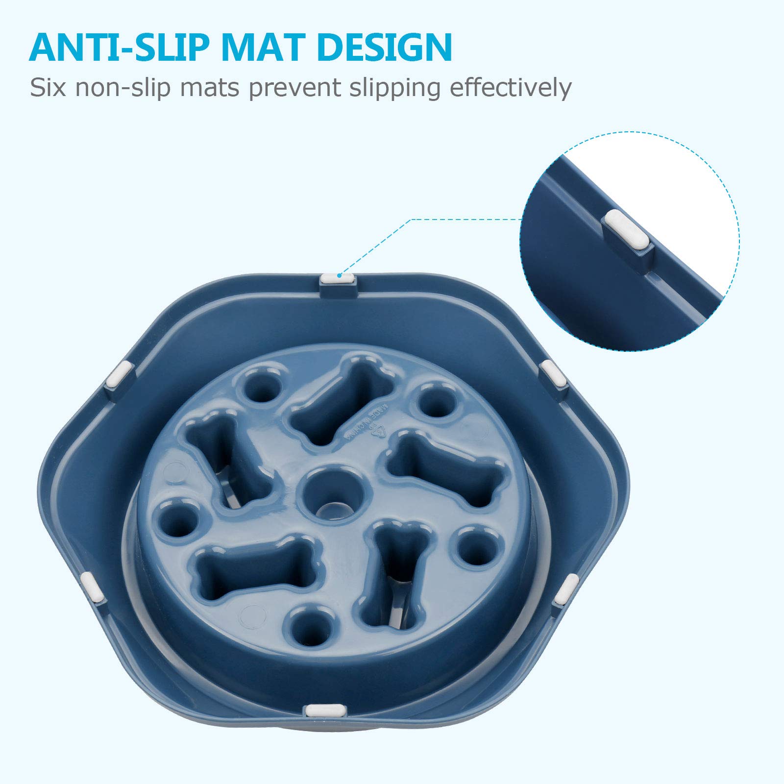 UPSKY 2PCS Slow Feeder Dog Bowl Anti-Chocking Slower Feeding Puzzle