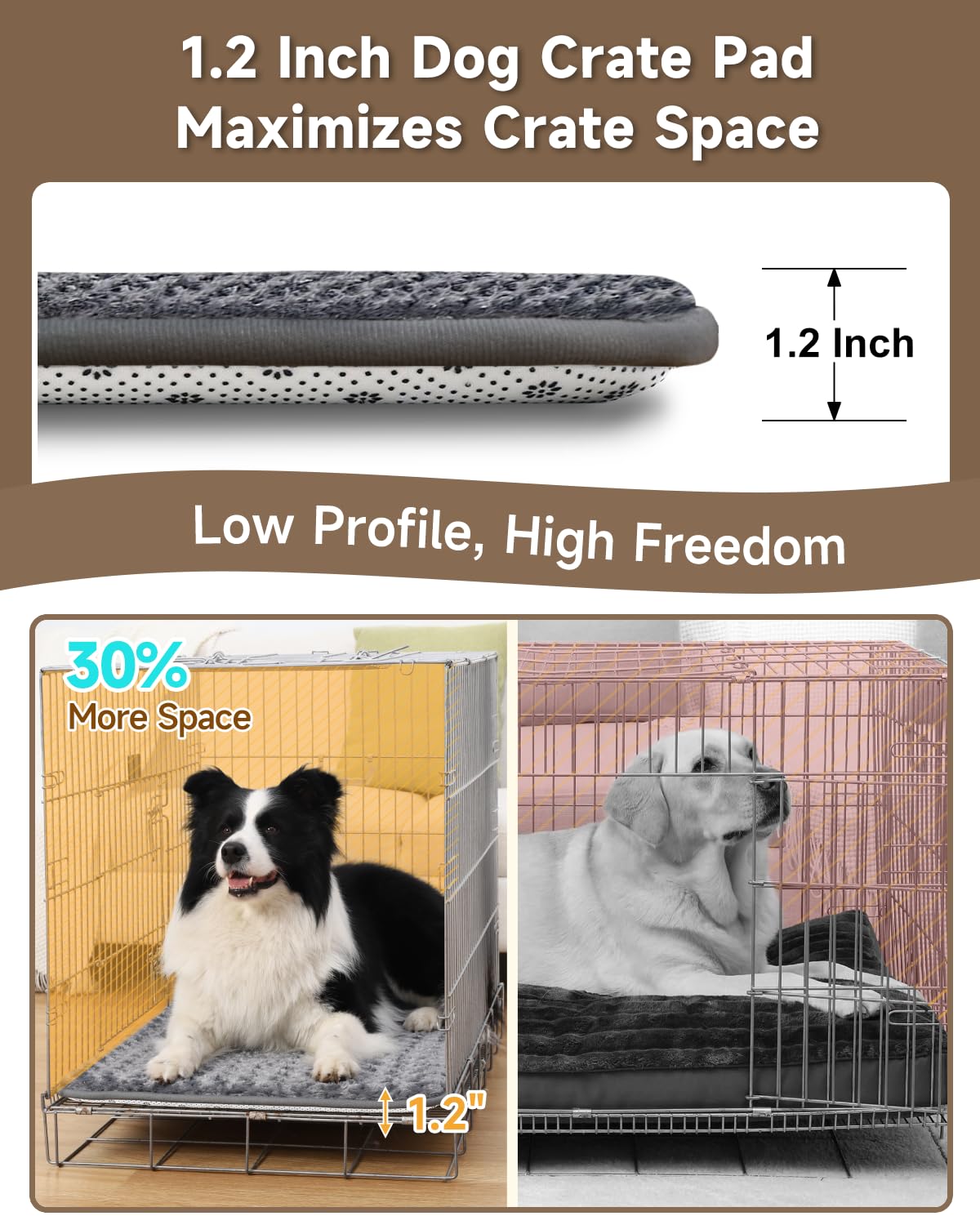 XXXL Dog Bed for Crate High Resilience Foam Crate Pad Mat