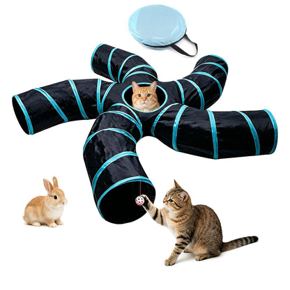 Bemodst Cat Tunnel for Indoor Cats, 5 Way Cat Tubes and Tunnels Tunnel