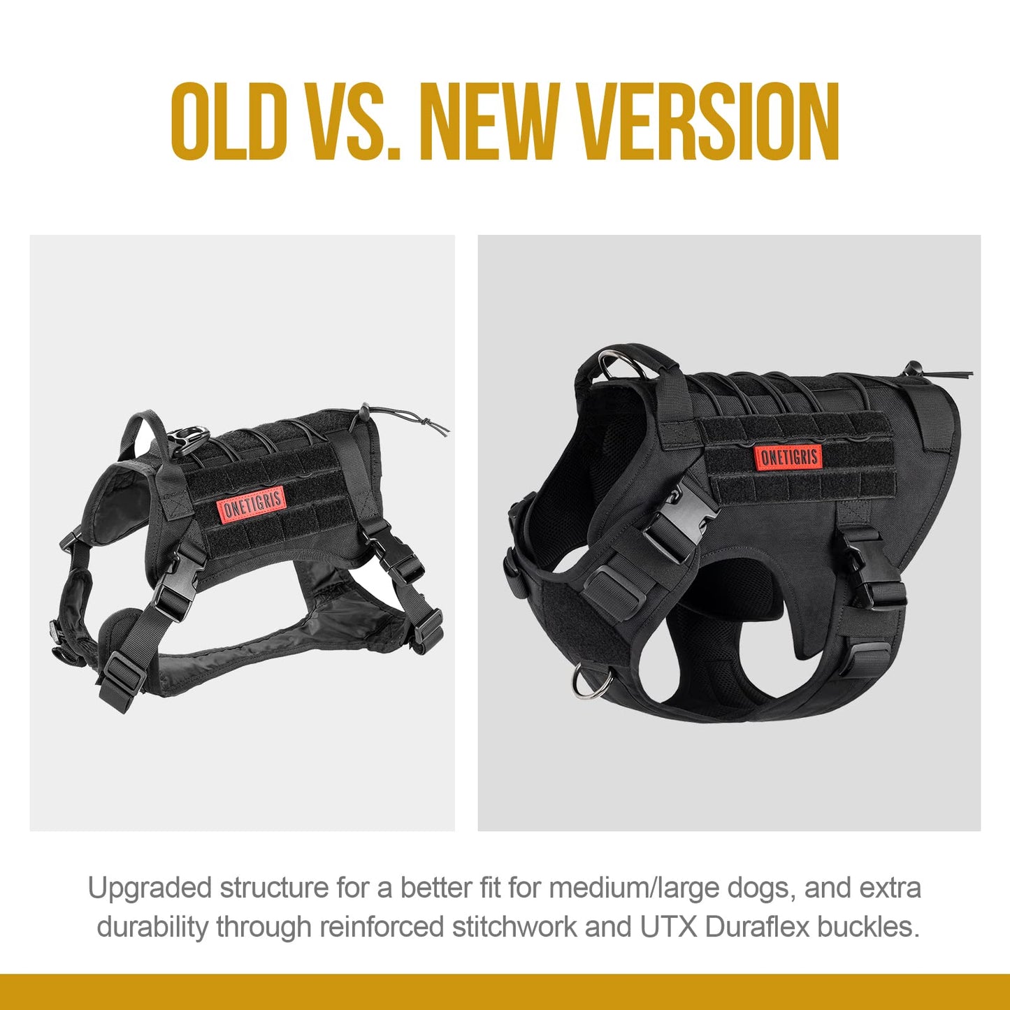 OneTigris Tactical Dog Harness Vest with Handle,Dog Harness