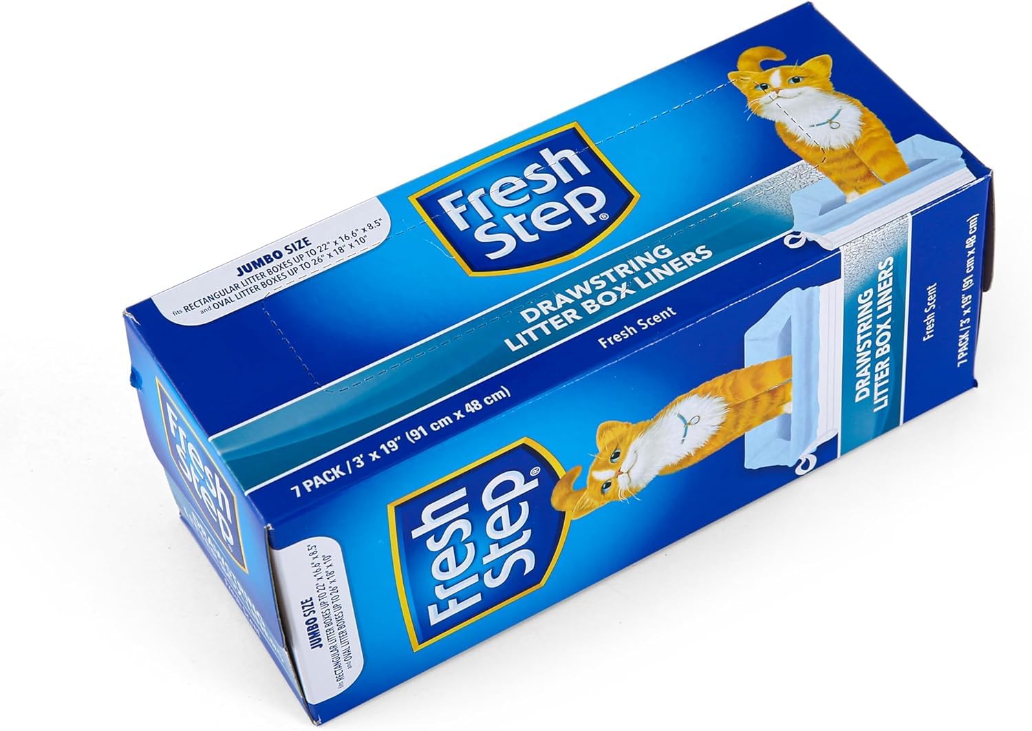 Fresh Step Jumbo Drawstring Cat Litter Box Liners, Scented Heavy Box