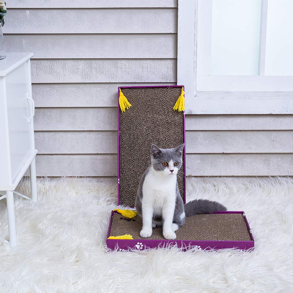 PEEKAB Cat Scratcher Cardboard Wide Scratching Board Reversible Pad
