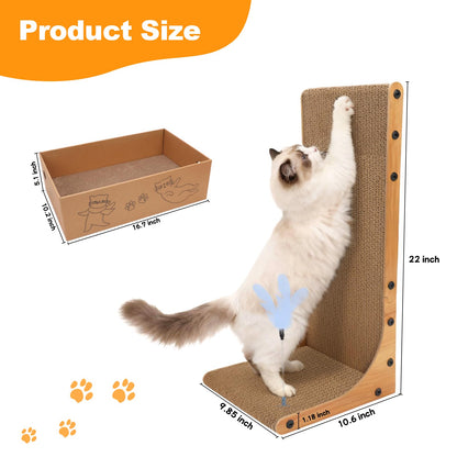 Goosheep Cat Scratching Post, 3-in1 Scratching Board for Indoor Pad